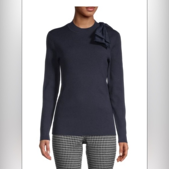 Ted Baker Sweaters - Ted Baker Knit Navy Sweater with Bow Detail